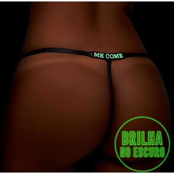 CALCINHA FIO DENTAL FRASE ME COME QUE BRILHA NO ESCURO YAFFA 