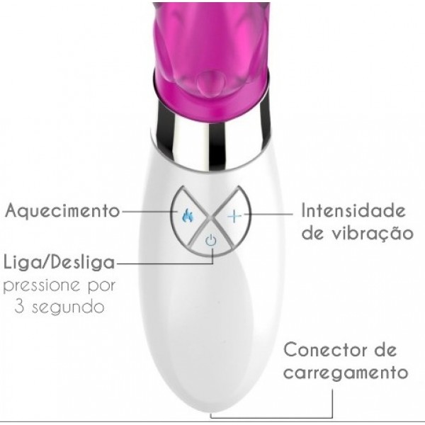 VIBRADOR DUPLO ESTÍMULO RABBIT ROTATIVO HALOY SEXY IMPORT