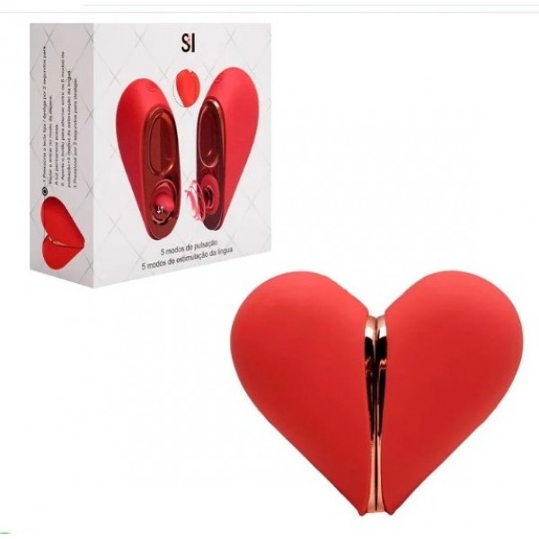 VIBRADOR E SUGADOR CLITORIANO LÍNGUA CORAÇ...