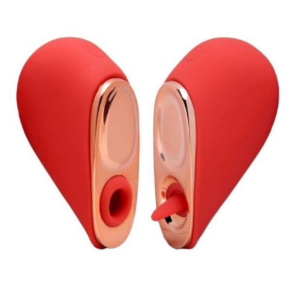 VIBRADOR E SUGADOR CLITORIANO LÍNGUA CORAÇÃO SEXY IMPORT