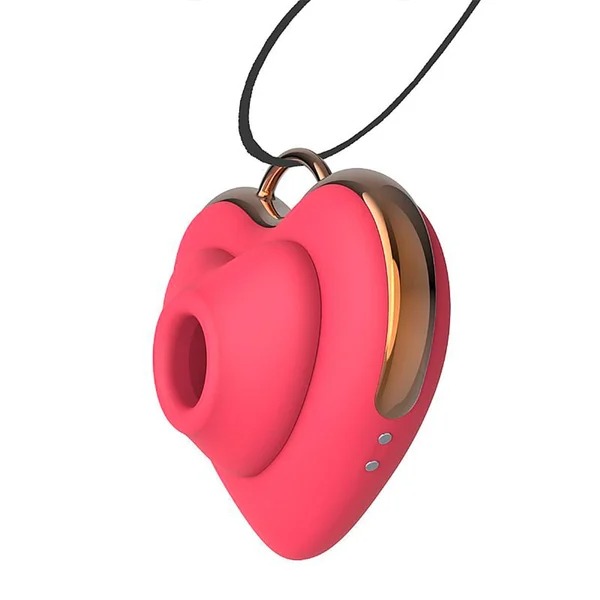 VIBRADOR E SUGADOR EM FORMATO DE CORAÇÃO COM COLAR SEXY IMPORT
