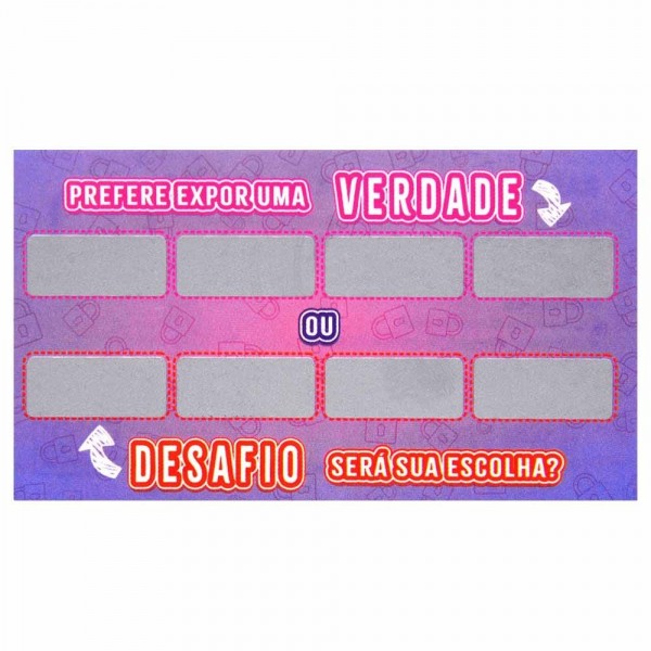 JOGO RASPADINHA VERDADE OU DESAFIO UNITÁRIA SENSUAL LOVE