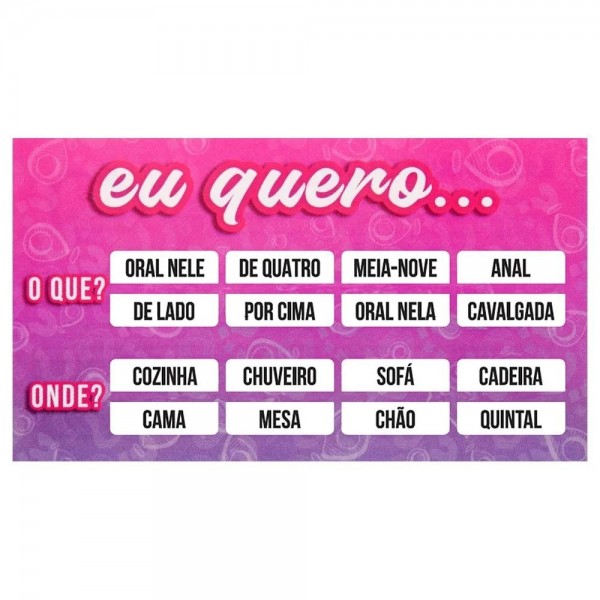 JOGO RASPADINHA EU QUERO UNITÁRIA SENSUAL LOVE 