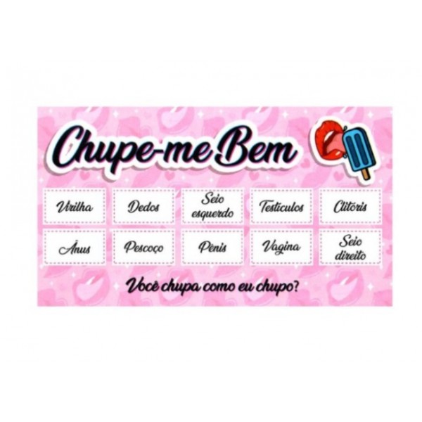 JOGO RASPADINHA CHUPE-ME BEM UNITÁRIA SENSUAL LOVE