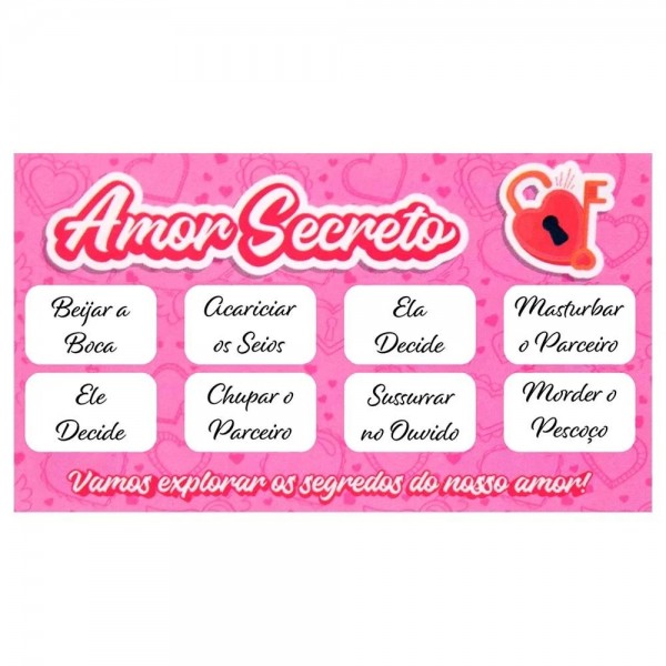 JOGO RASPADINHA AMOR SECRETO UNITÁRIA SENSUAL LOVE 