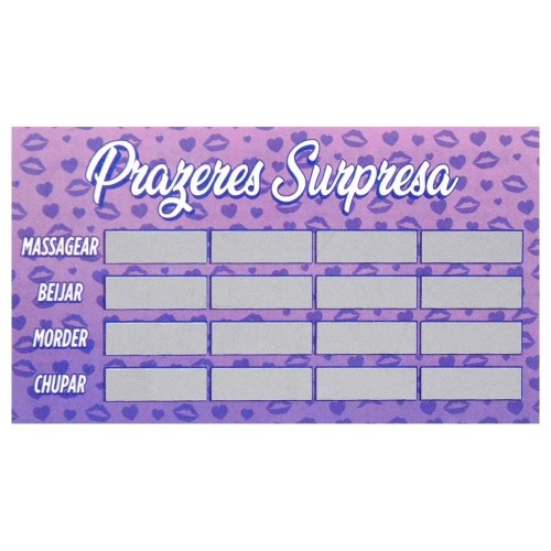 JOGO RASPADINHA PRAZERES SURPRESA UNITÁRIA S...