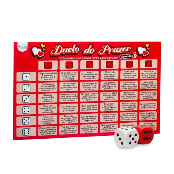 DUELO DO PRAZER ROMÂNTICO JOGO DE TABULEIRO COM D...