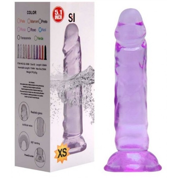 PÊNIS REALÍSTICO EM SILICONE COM VENTOSA 14,8 X ...