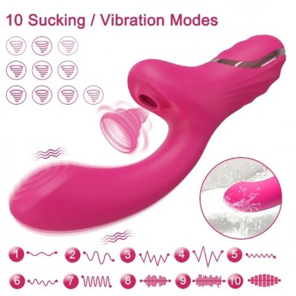 VIBRADOR E SUGADOR CLITORIANO 10 MODOS DE VIBRAÇÃO E PULSAÇÃO LORD SEXY IMPORT