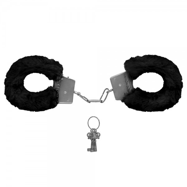 ALGEMA EM METAL COM PELÚCIA PRETA HARD CUFFS SEXY IMPORT