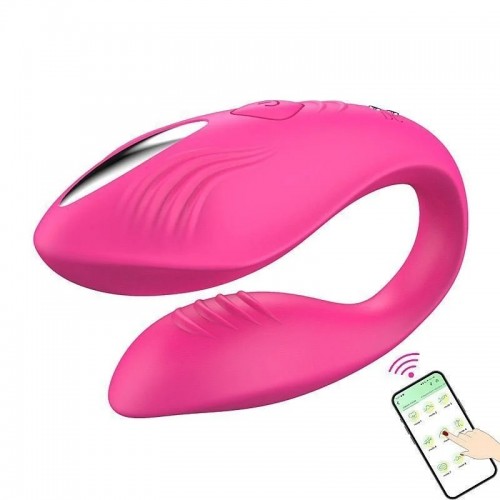 VIBRADOR CASAL ELA APLICATIVO 9 VIBRAÇÕES G...