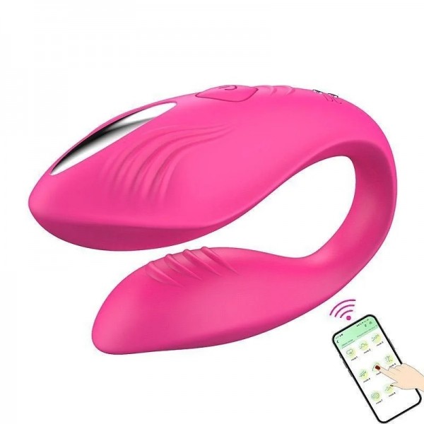 VIBRADOR CASAL ELA APLICATIVO 9 VIBRAÇÕES G...