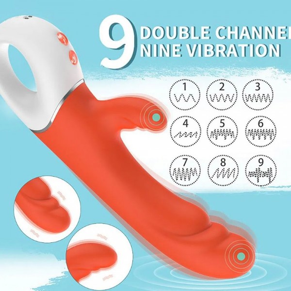 VIBRADOR COM ESTIMULADOR DE CLITORIS E 9 MODOS DE VIBRAÇÃO SPRAY S-HANDE 