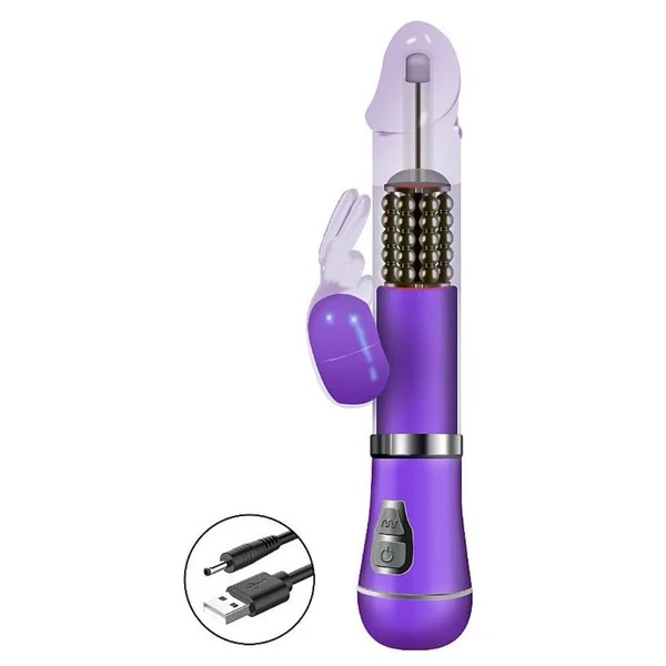 VIBRADOR ROTATIVO RABBIT RECARREGÁVEL COM 9 VIBRAÇÕES E 6 MODOS DE ROTAÇÃO SEXY IMPORT