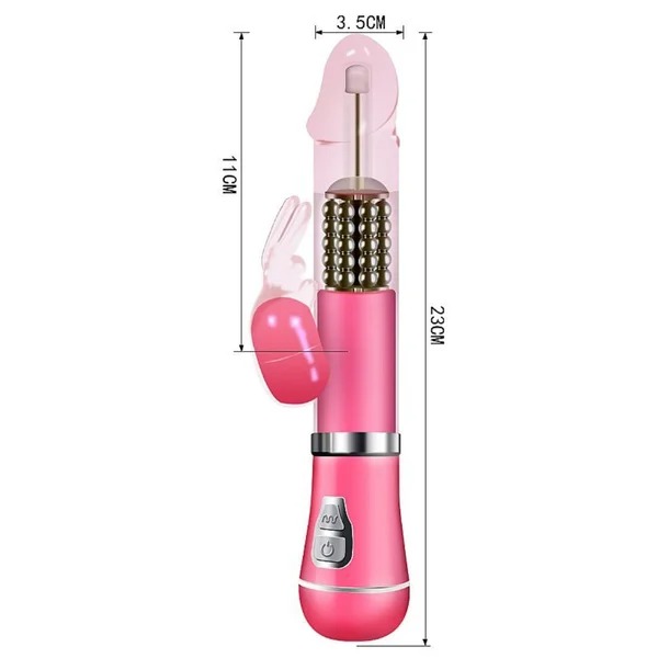 VIBRADOR ROTATIVO RABBIT RECARREGÁVEL COM 9 VIBRAÇÕES E 6 MODOS DE ROTAÇÃO SEXY IMPORT