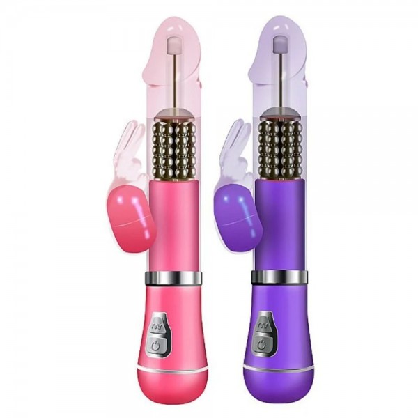VIBRADOR ROTATIVO RABBIT RECARREGÁVEL COM 9 VIBRAÇÕES E 6 MODOS DE ROTAÇÃO SEXY IMPORT