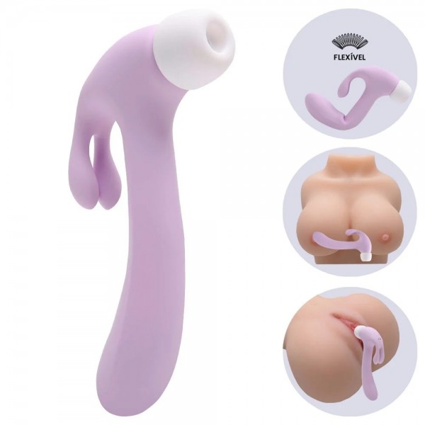 VIBRADOR E SUGADOR HAMMER RABBIT S-HANDE SEXY IMPORT