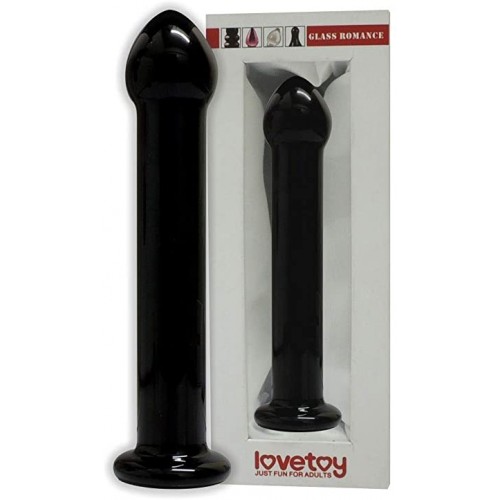 PLUG ANAL EM VIDRO LISO PRETO LOVE TOY