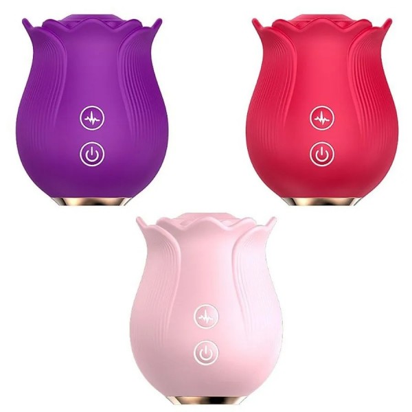 SUGADOR EM FORMATO DE ROSA 12 MODOS DE PULSAÇÃO RUBY SEXY IMPORT
