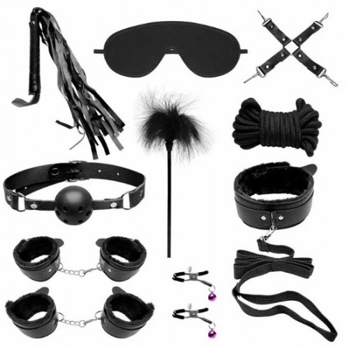 KIT SADO COM 11 PEÇAS EM COURO SINTÉTICO E ...
