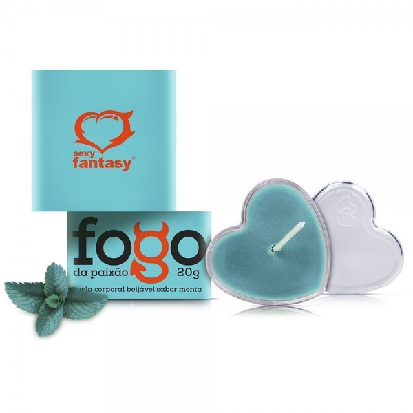 VELA FOGO DA PAIXÃO 20G SABOR MENTA SEXY FANTASY
