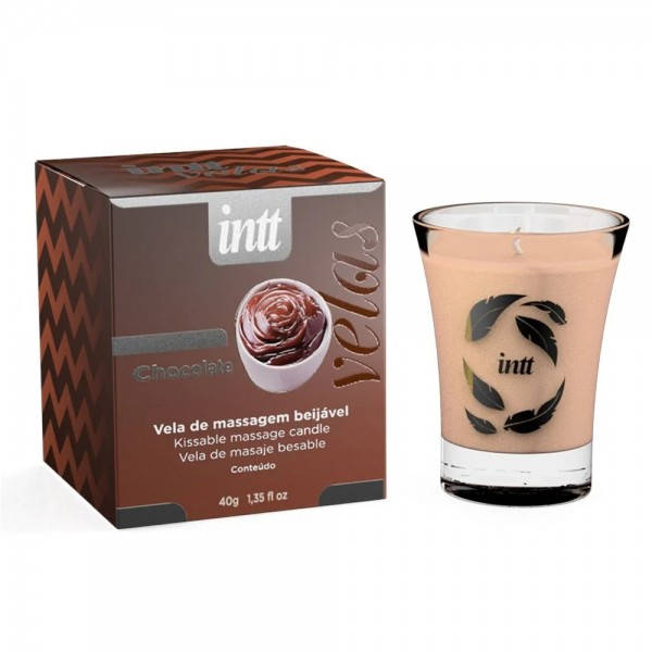 VELA PARA MASSAGEM BEIJÁVEL SABOR CHOCOLATE 40G INTT