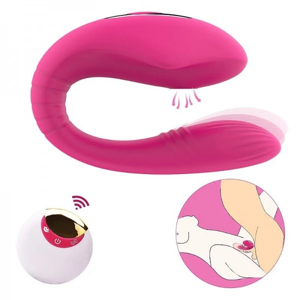 VIBRADOR DE CASAL COM SUGADOR CLITORIANO ELETRIC SUCKING MASSAGER SEXY IMPORT