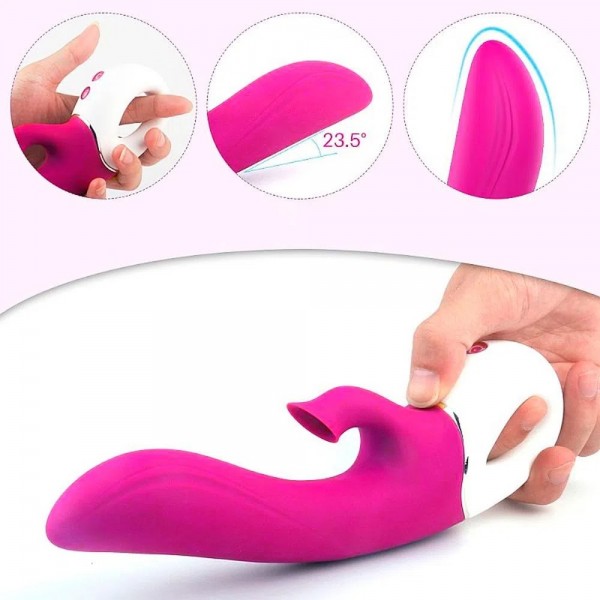 VIBRADOR DEW SUGADOR DE CLITÓRIS E PONTO G COM 9 VIBRAÇÕES S-HANDE