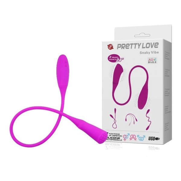 VIBRADOR SNAKY VIBE ESTIMULADOR DUPLO COM 7 MODOS DE VIBRAÇÃO PRETTY LOVE 