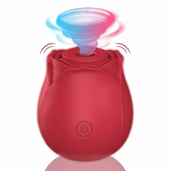 SUGADOR CLITORIANO NO FORMATO DE ROSA COM 10 MODOS DE PULSAÇÃO MAGIC ROSE 2