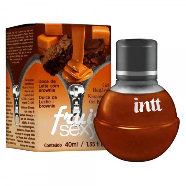 FRUIT SEXY GEL BEIJÁVEL SABOR DOCE DE LEITE COM BROWNIE 40ML INTT