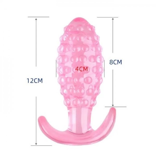 PLUG ANAL EM SILICONE COM TEXTURA DE BOLINHA - 12 x 4,0 CM - SEXY IMPORT 