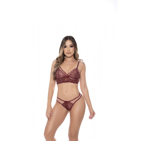 CONJUNTO LINGERIE RENDADO COM TULE YAFFA Y701...