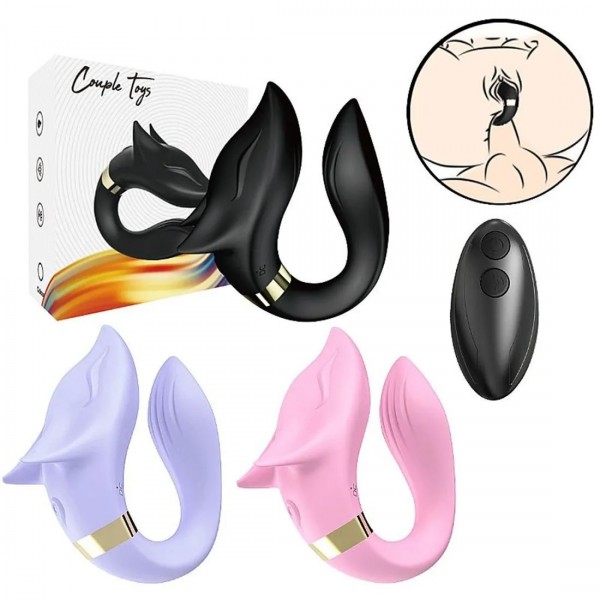 VIBRADOR CASAL FORMATO DE LOBO COM 9 VIBRAÇÕES SEXY IMPORT