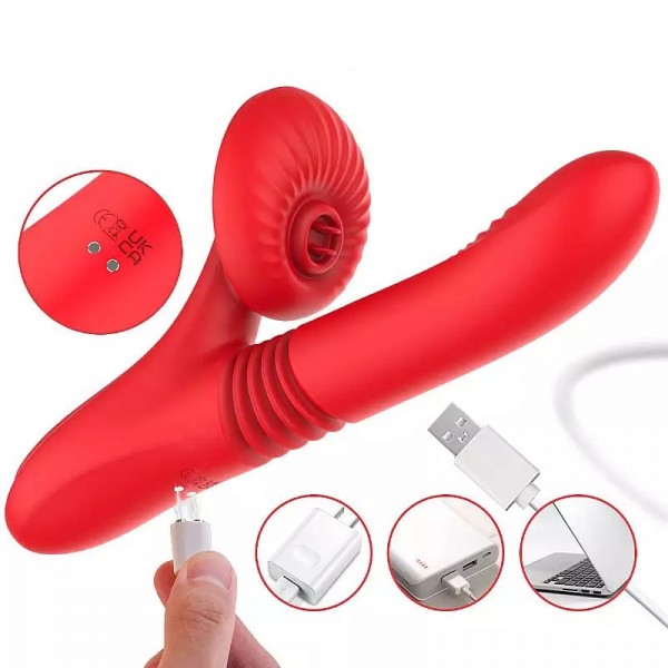 VIBRADOR PONTO G COM DUPLO ESTÍMULO RECARREGÁVEL VAI E VEM M. JOHN SEXY IMPORT
