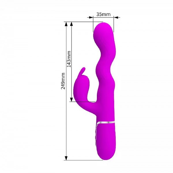 VIBRADOR PONTO G E CLITÓRIS COM ONDULAÇÃO LOURSEN PRETTY LOVE 