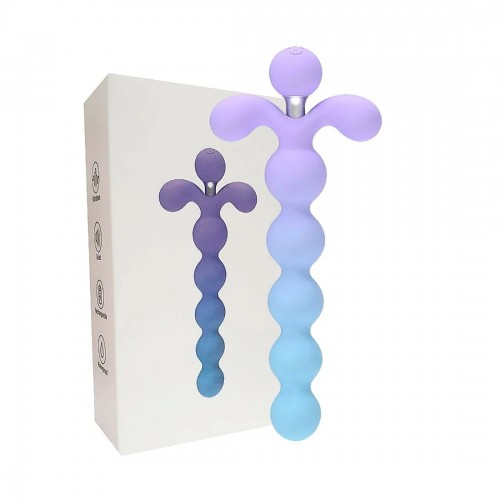 PLUG ANAL ESCALONADO COM 10 VIBRAÇÕES RECAR...