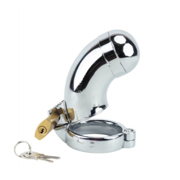 CINTO DE CASTIDADE EM AÇO COM TAMPA ROSQUEÁVEL E...