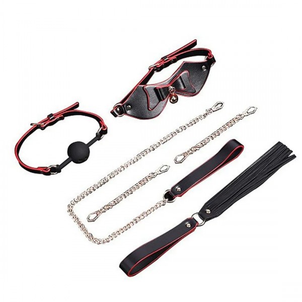 KIT BONDAGE SADO LUXO EM COURO SINTÉTICO SEXY IMPORT