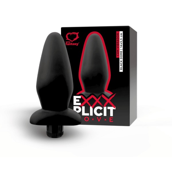 PLUG ANAL EXXXPLICIT LOVE BLACK DOME COM VIBRO 14X 5,5CM SEXY FANTASY