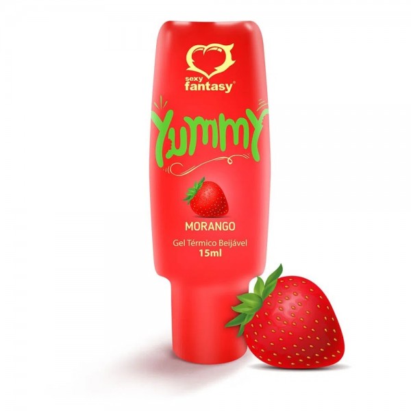 YUMMY GEL TÉRMICO COMESTÍVEL SABOR MORANGO 15ML SEXY FANTASY