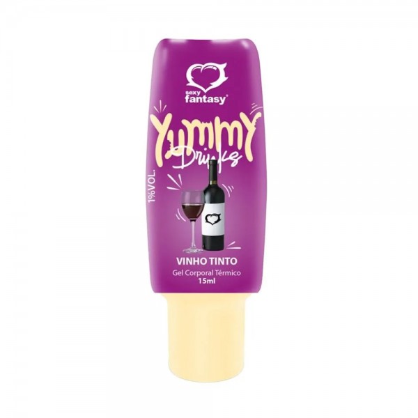 YUMMY DRINKS GEL TÉRMICO COMESTÍVEL SABOR VINHO 15ML SEXY FANTASY