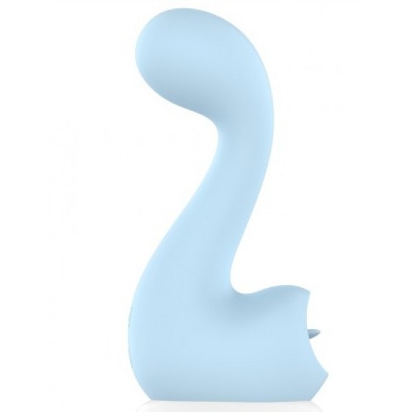 VIBRADOR MY SWEET DINO COM LÍNGUA ESTIMULADORA RECARREGÁVEL COM BASE ILUMINADA AZUL