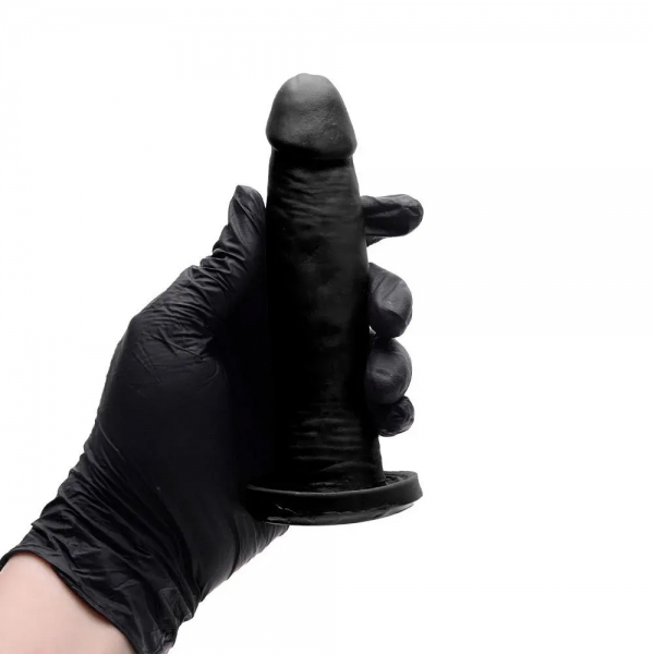 PÊNIS DE BORRACHA MACIÇA 15,3 X 3,5CM PRETO - PRAZER E CIA