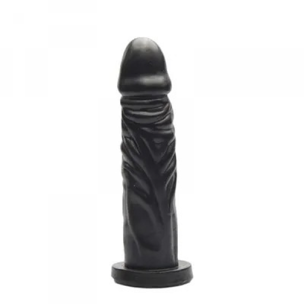 PÊNIS DE BORRACHA MACIÇA 17 X 3,9CM PRETA - PRAZER E CIA 