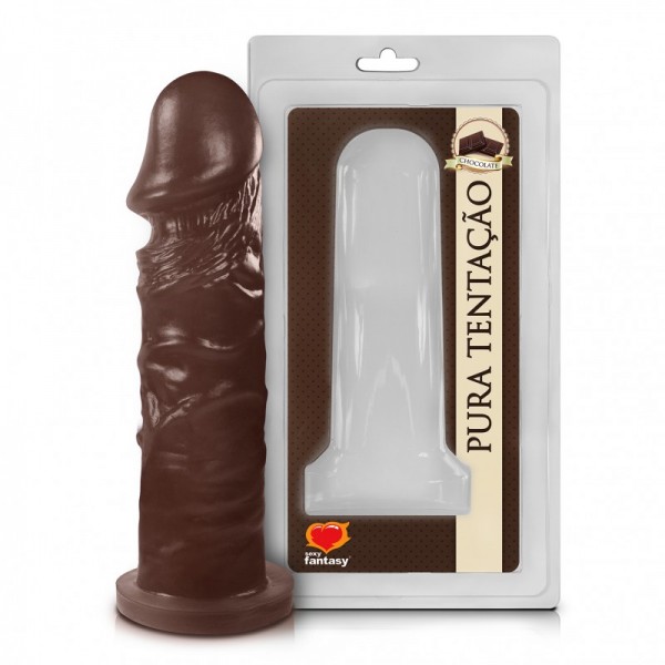 PÊNIS REALÍSTICO MACIÇO COM AROMA DE CHOCOLATE 15,3X4 cm SEXY FANTASY