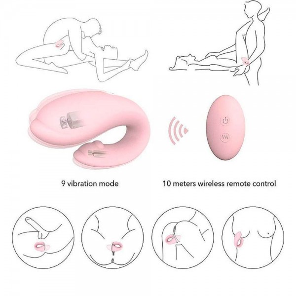 VIBRADOR CASAL WINTER GOLFINHO-RCT COM CONTROLE REMOTO E 9 VIBRAÇÕES S-HANDE