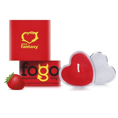 VELA FOGO DA PAIXÃO 20G SABOR MORANGO SEXY F...