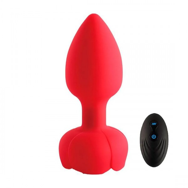 PLUG ANAL BODY MASSAGER EM FORMATO DE ROSA COM CONTROLE E 10 VIBRAÇÕES SEXY IMPORT