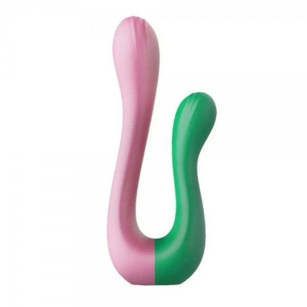 VIBRADOR DUPLO FLEXÍVEL DOUBLE PASSION LINHA VIBRA COLLORS MULTIVELOCIDADE INTT